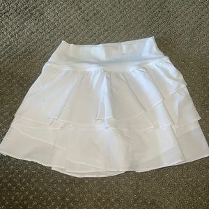 aerie white ruffle tennis skirt